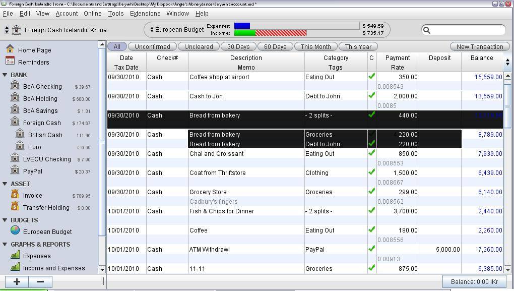 Moneydance Sidebar